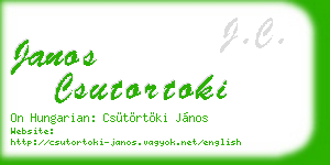 janos csutortoki business card